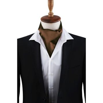 Kravatkolik K572 Kahverengi Düz Ascot Fular
