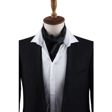 Kravatkolik K578 Siyah Düz Ascot Fular
