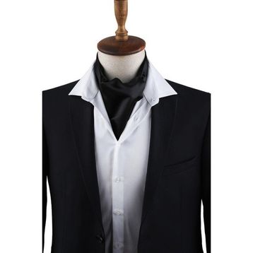 Kravatkolik K578 Siyah Düz Ascot Fular
