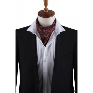 Kravatkolik K598 Bordo Motif Desen Erkek Fular