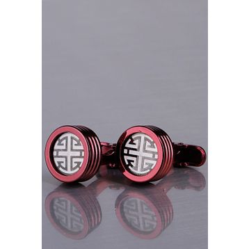 Kravatkolik KD1184 Vişne Çürüğü Renk Yuvarlak Kol Düğmesi