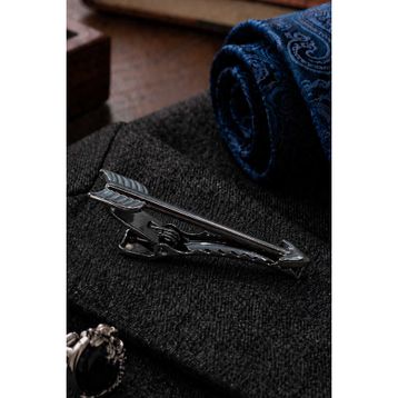 Kravatkolik KIY717 Ok Motif Füme Renk Kravat İğnesi