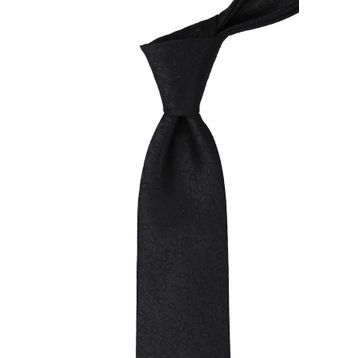 Kravatkolik KK10687 Siyah Kendinden Desen Mendilli Klasik Kravat