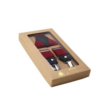 Kravatkolik PAN53 Bordo Renk Deri Bağlantılı Erkek Pantolon Askısı