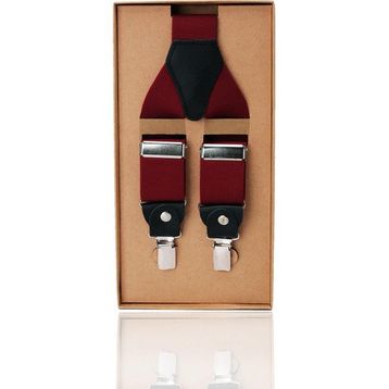 Kravatkolik PAN53 Bordo Renk Deri Bağlantılı Erkek Pantolon Askısı