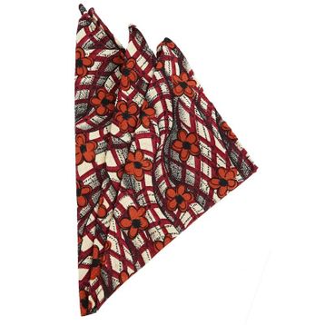 Kravatkolik SPS138 Krem - Bordo Motif Baskılı İpek Mendil