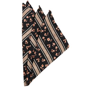 Kravatkolik SPS141 Siyah Motif Baskılı İpek Mendil