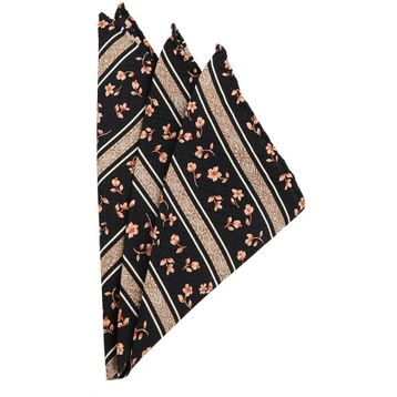 Kravatkolik SPS141 Siyah Motif Baskılı İpek Mendil