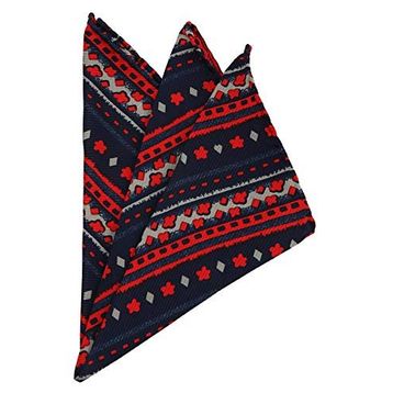 Kravatkolik SPS194 Lacivert Motif Baskı İpek Mendil