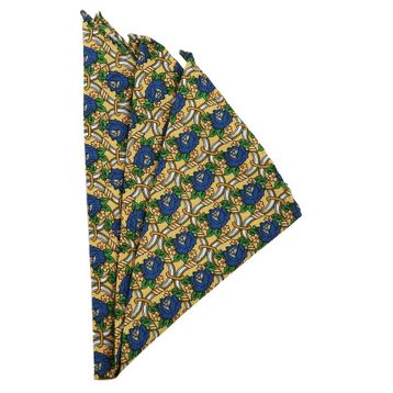 Kravatkolik SPS246 Sarı Motif Baskılı İpek Mendil