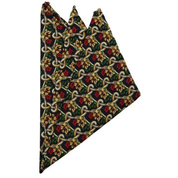 Kravatkolik SPS281 Lacivert Motif Baskılı İpek Mendil