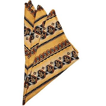Kravatkolik SPS293 Sarı Motif Baskılı İpek Mendil