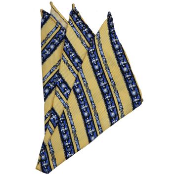 Kravatkolik SPS325 Sarı Motif Baskılı İpek Mendil