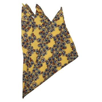 Kravatkolik SPS333 Sarı Motif Baskılı İpek Mendil