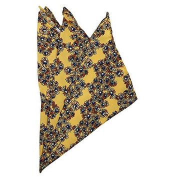 Kravatkolik SPS333 Sarı Motif Baskılı İpek Mendil