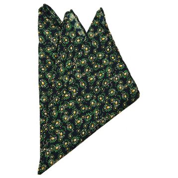 Kravatkolik SPS368 Lacivert Motif Baskılı İpek Mendil