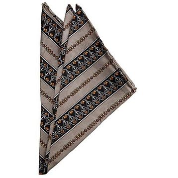 Kravatkolik SPS426 Gri Motif Baskılı İpek Mendil