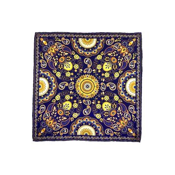 Kravatkolik SPS625-107 Lacivert Motif Desen Erkek Cep Mendili