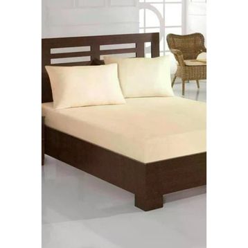 Krem 100x200 cm Tek Kişilik Penye Çarşaf