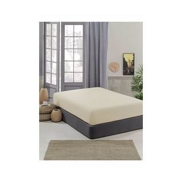 Krem 100x200 cm Tek Kişilik Penye Çarşaf