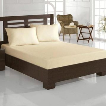 Krem 160x200 cm Çift Kişilik Lastikli Penye Çarşaf