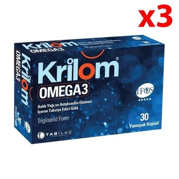 Krilom Omega 3 3x30 Kapsül Balık Yağı