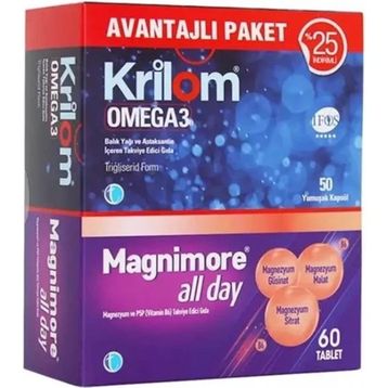 Krilom Omega-3 50 Kapsül + Magnimore All Day 60 Tablet