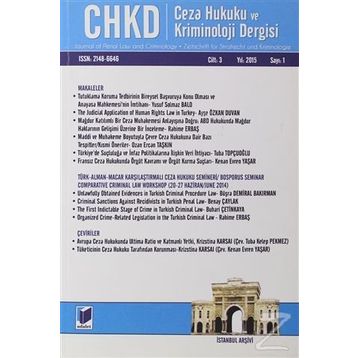 Kriminoloji Dergisi Yıl: 3 Sayı: 1 - Kolektif