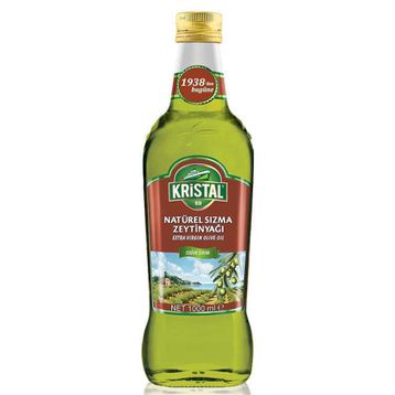 Kristal 1 lt Soğuk Sıkım Yumuşak Natürel Sızma Cam Şişe Zeytinyağı