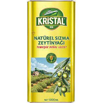 Kristal 5 lt Naturel Sızma Yumuşak Doğal Teneke Zeytinyağı