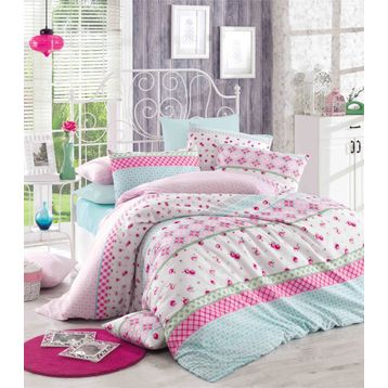 Kristal Bade Pembe Çift Kişilik Pike Takımı