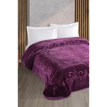 Kristal Blankent 220x240 Mürdüm Çift Kişilik Battaniye