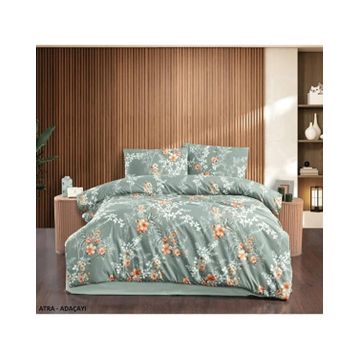 Kristal By Taç Çift Kişilik Terry Cotton Atra Adaçayı Nevresim Takımı
