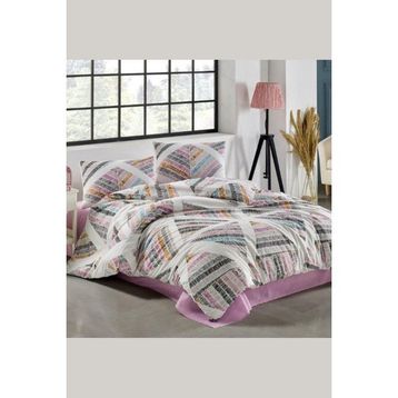 Kristal Felix Pembe Terry Cotton Çift Kişilik Nevresim Takımı