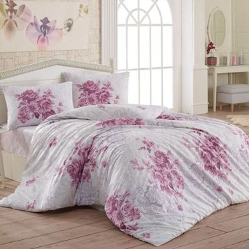 Kristal Light Henna Mürdüm Çift Kişilik Nevresim Takımı