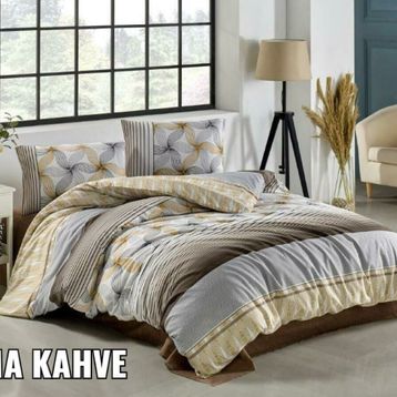 Kristal Nima Kahve Terry Cotton Çift Kişilik Nevresim Takımı