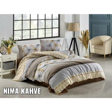Kristal Nima Kahve Terry Cotton Çift Kişilik Nevresim Takımı