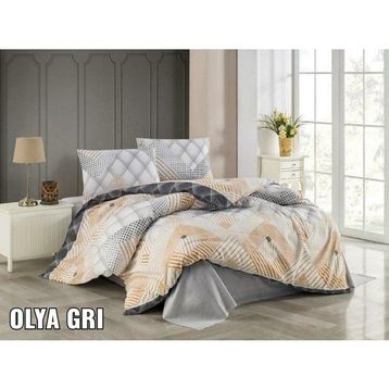 Kristal Olya Gri Terry Cotton Çift Kişilik Nevresim Takımı