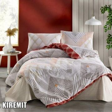 Kristal Olya Kiremit Terry Cotton Çift Kişilik Nevresim Takımı