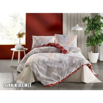 Kristal Olya Kiremit Terry Cotton Çift Kişilik Nevresim Takımı