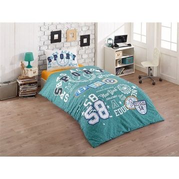 Kristal Pamuk Sporty Mint Tek Kişilik Nevresim Takımı