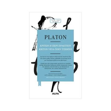KRITON ÖDEV ÜZERİNE - AHLAKA DAIR - PLATON(EFLATUN)