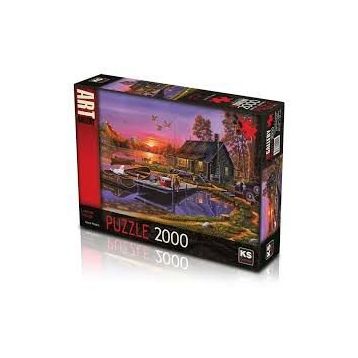 KS Games 2000 Parça Göl Kenarında Kulübe Puzzle