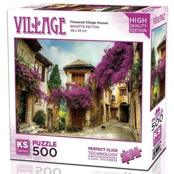 Ks Games 20062 500 Parça Flowered Village Houses Puzzle