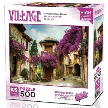 Ks Games 20062 500 Parça Flowered Village Houses Puzzle