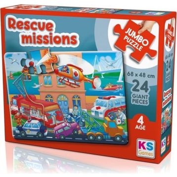Ks Games 24 Parça Jumbo Rescue Missions Puzzle