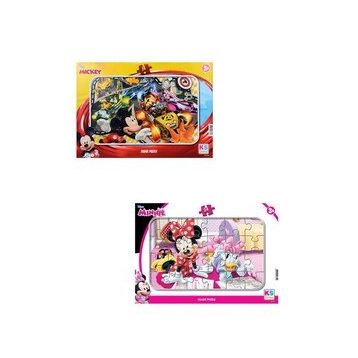 KS Games +3 Yaş Minnie ve Mickey Mouse 35 Parça Frame Puzzle 2’li Set