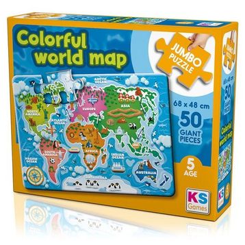KS Games 31015 Colorful World Map