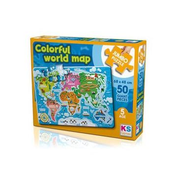 KS Games 31015 Colorful World Map