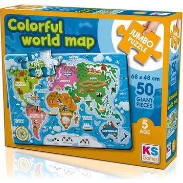 KS Games 31015 Colorful World Map